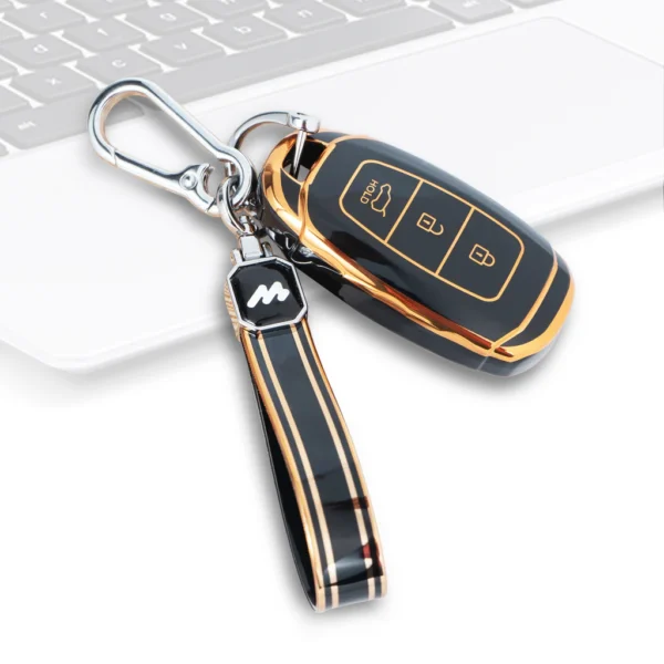 TPU Car Key Cover Fit for Hyundai Old Verna | Verna -2020 | New Verna | Kona Electric (3 Button Smart Key)