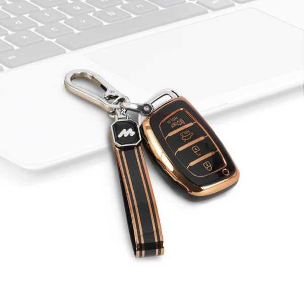 TPU Car Key Cover Fit for Hyundai New i20 | New Creta SX | New Venue SX | Elantra 4 Button Smart Key