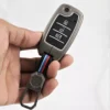 Metal Silicon Car Key Case Fit for KIA Seltos | KIA Sonet | Kia Carens (3 Button Flip Key) - Image 5