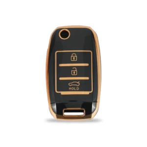 TPU Car Key Cover Fit for KIA Seltos | KIA Sonet | Kia Carens (3 Button Flip Key)