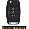 Metal Silicon Car Key Case Fit for KIA Seltos | KIA Sonet | Kia Carens (3 Button Flip Key) - Image 2